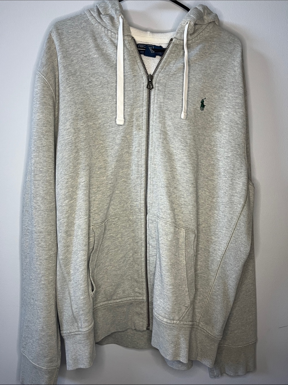 Polo Ralph Lauren Vintage Grey Zip Up Hoodie Lightweight Jacket